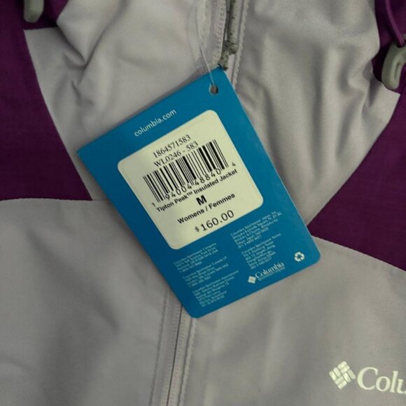 Columbia Women's Tipton Peak Insulated Jacket Pale Lilac/Plum SZ M NWT RET $160 - Picture 9 of 12